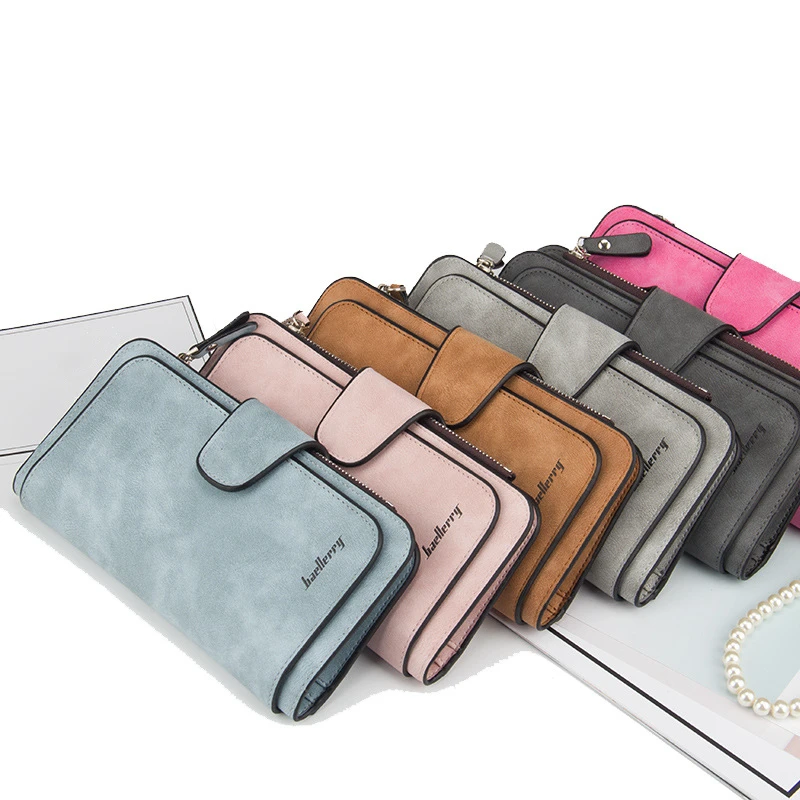 Baellerry hot selling lady wallet wholesale credit card mobile phone bag zero purse long buckle PU leather wallets for women