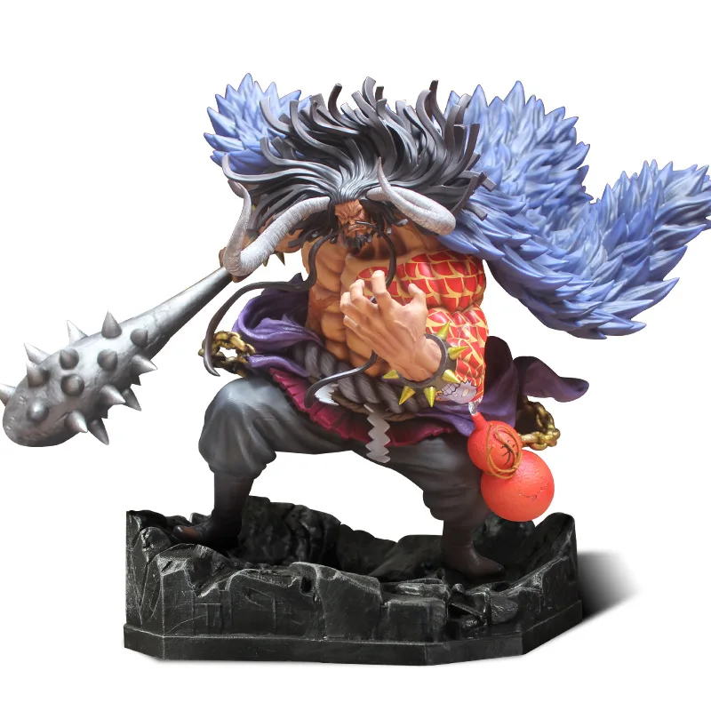 NEW anime 19cm GK one pieced Four Emperors Battle kaido action figure PVC collection model toy for gifts Kaidou Luffy Anime
