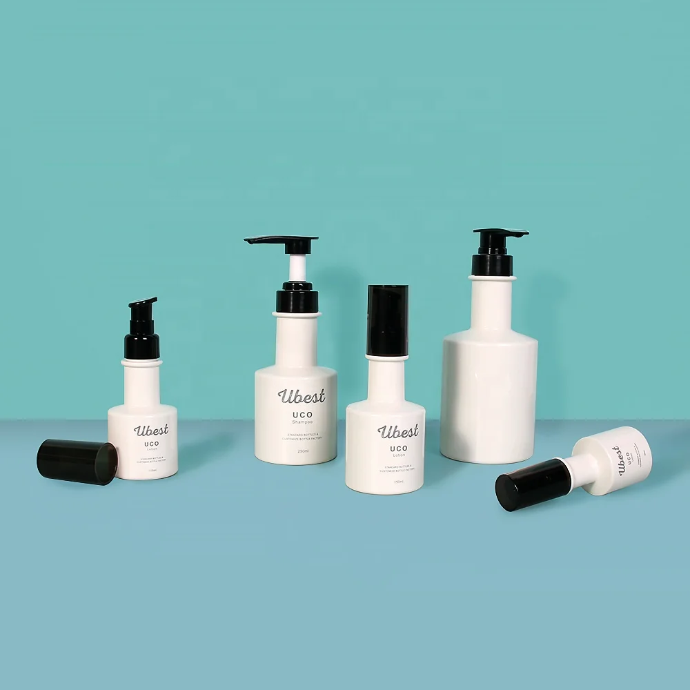 Luxury Long Nozzle Plastic Bottle for Shampoo Shower Gel Skin Lotion Container with Dispenser Pump