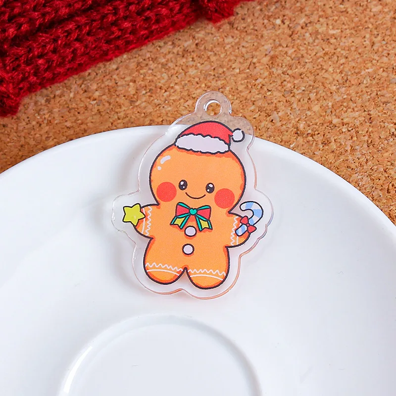 christmas decorations keychains Customized Acrylic Key chain 2D Plastic Charm Key Chain Custom Logo Personalized Pendant Charms