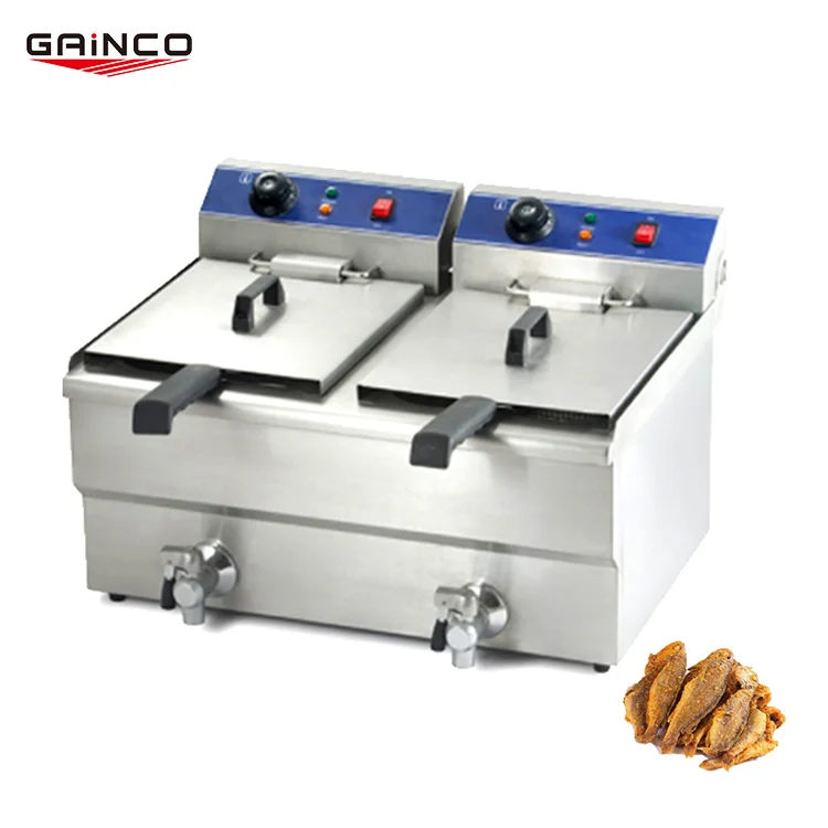 Restrauant Equipment 20L Electric Commercial Deep Fryer Chip Fryers Deep Frying Machine With Double Tank