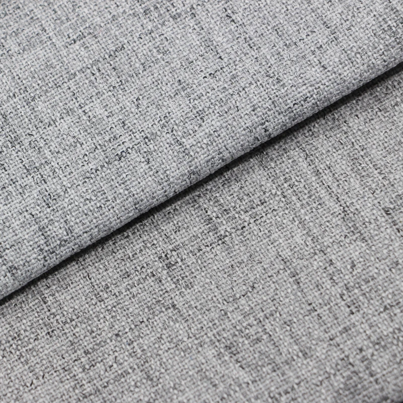 wholesale high quality 100 polyester plain style dyed linen look  furniture upholstery fabric cloth material supplier in china