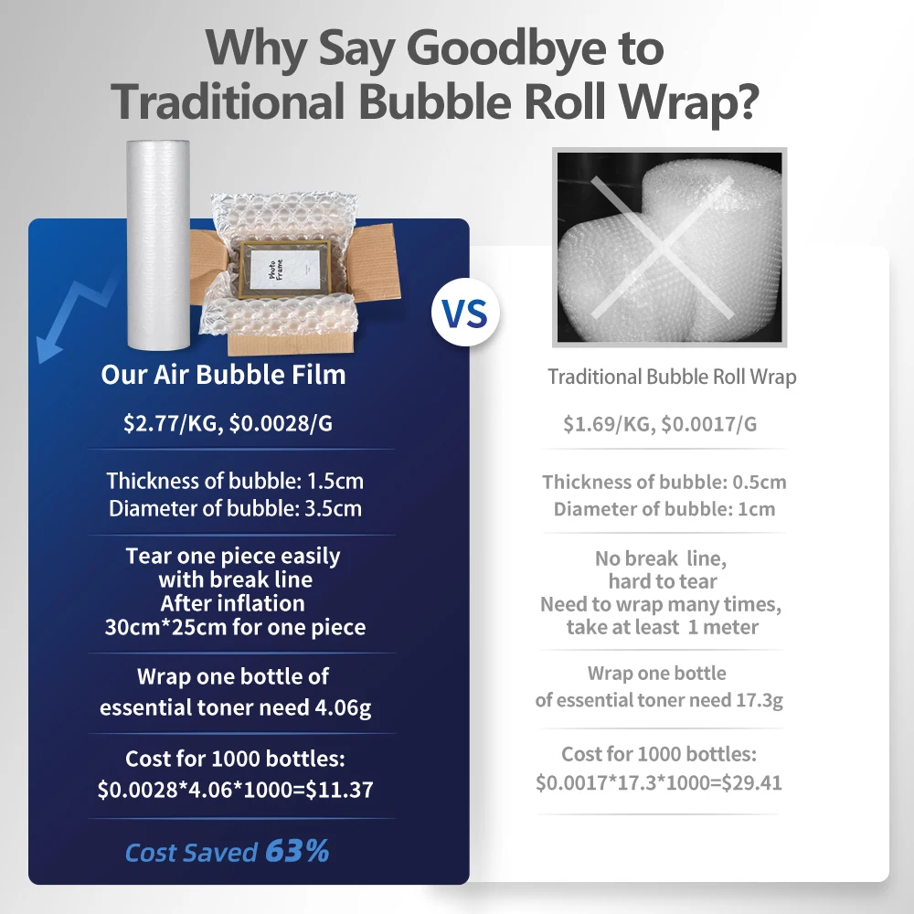 bubble roll wrap protective packaging air bag  roll air pillow air cushions bubble packaging foam roll packaging