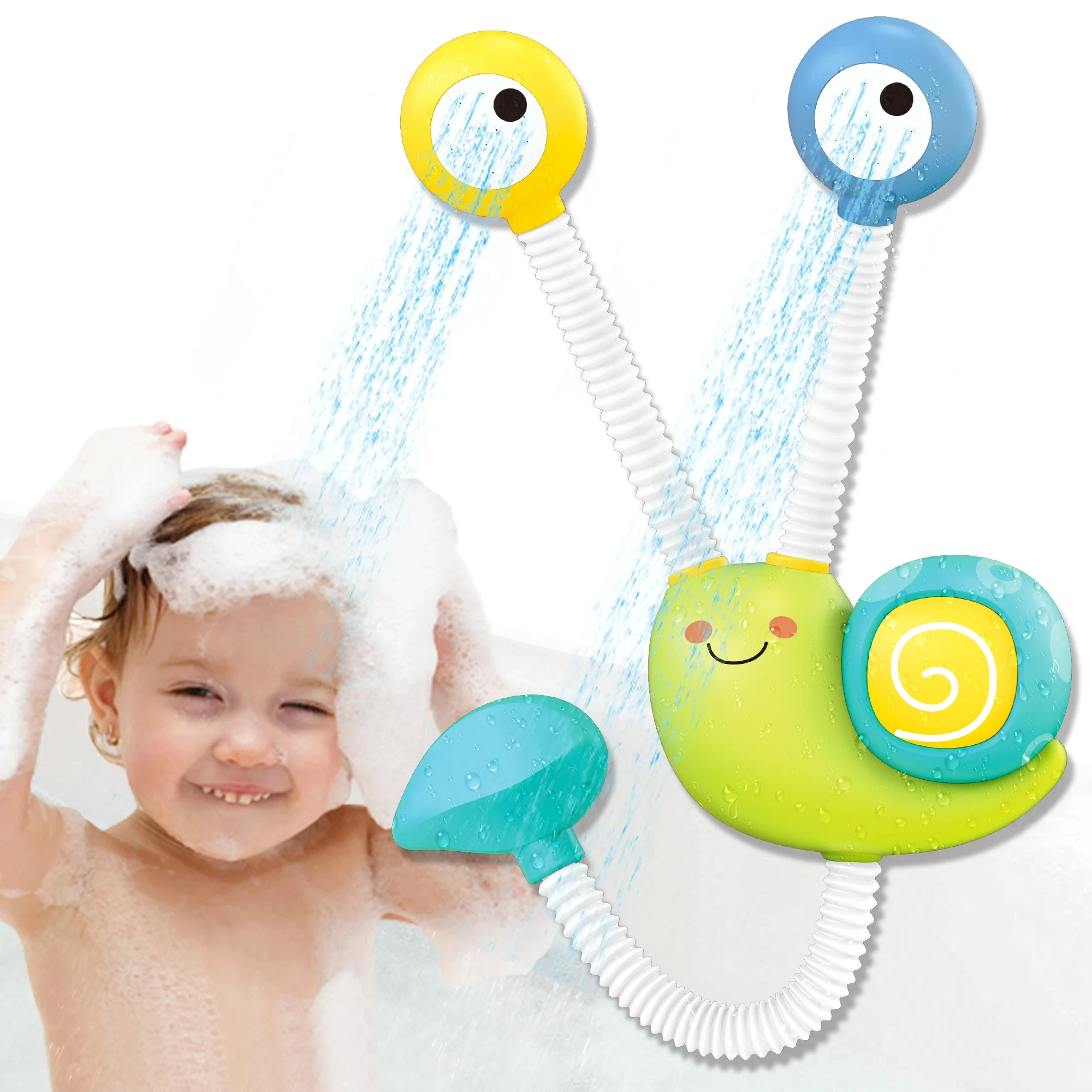 Newest Electric Water Spray for Toddlers Baby Hand Shower Snail swimming Bath Toys