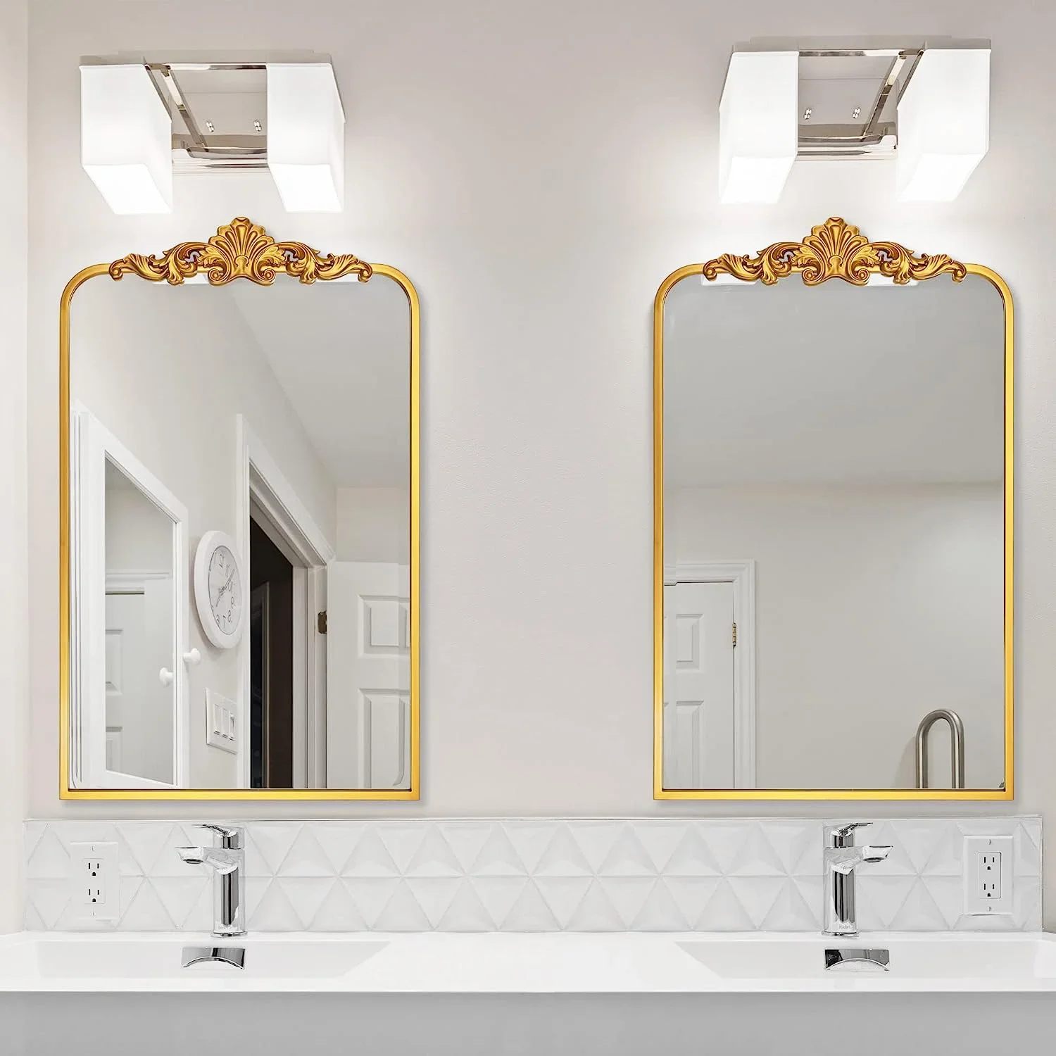 Baroque Inspired Wall shatterproof tempered Decor Mirror French Vintage Floor Framed Mirror Free Standing Dressing mirror