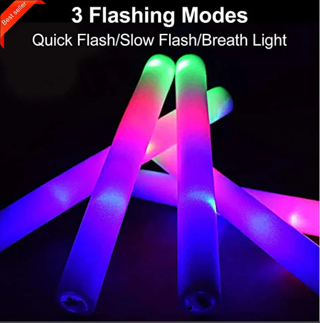 Hot Selling LED Glow Light Sticks Wands Neon Light Up Foam Batons Tubes Party Supplies
