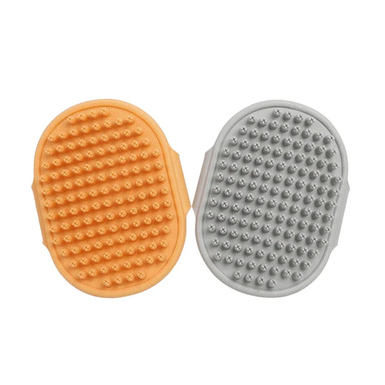 Rubber Glove Shedding Shampoo TPR Bristles Silicone Dispenser Pet Massage Bath Brush for Dog Cat Horse