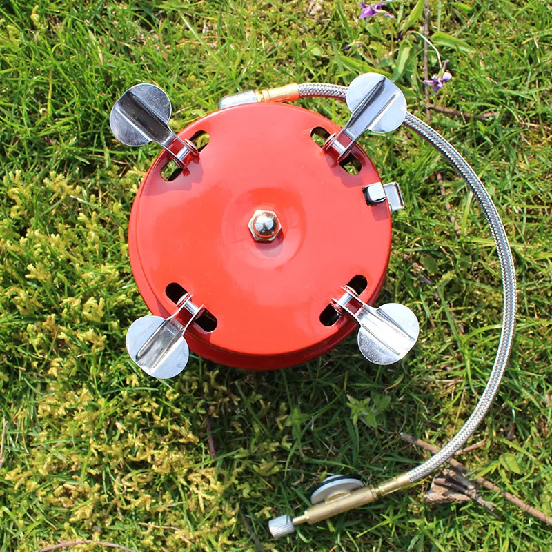 Outdoor Camping Stove Equipment Round Gas Cooker Portable Folding Hiking Picnic Mini Windproof Cooking