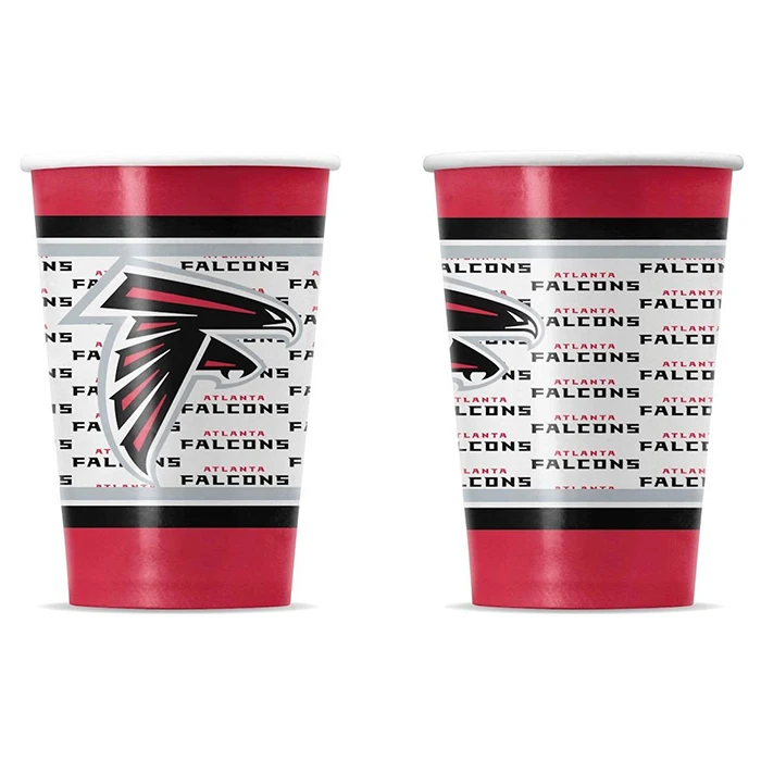 Пользовательские Высокое качество 16oz Atlanta Falcons печатные одноразовые бумажные стаканчики двойная кружка для обоев