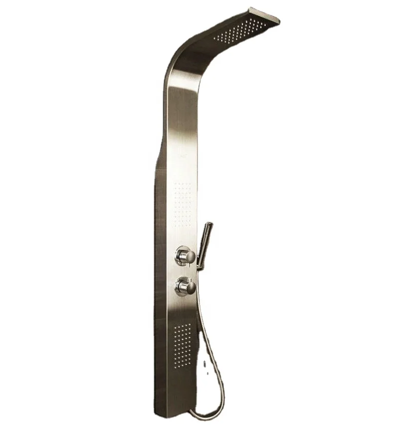 Modern 304 Stainless Steel Shower Panel  Chromed Wall Mounted Multifunctional Spa Waterfall  Shower Set Gold Black Orb Color