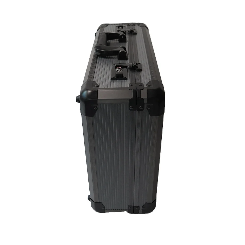 Темно-серый персонализированный портативный алюминиевый ящик для инструментов для камеры, алюминиевый портфель, кейс для инструментов