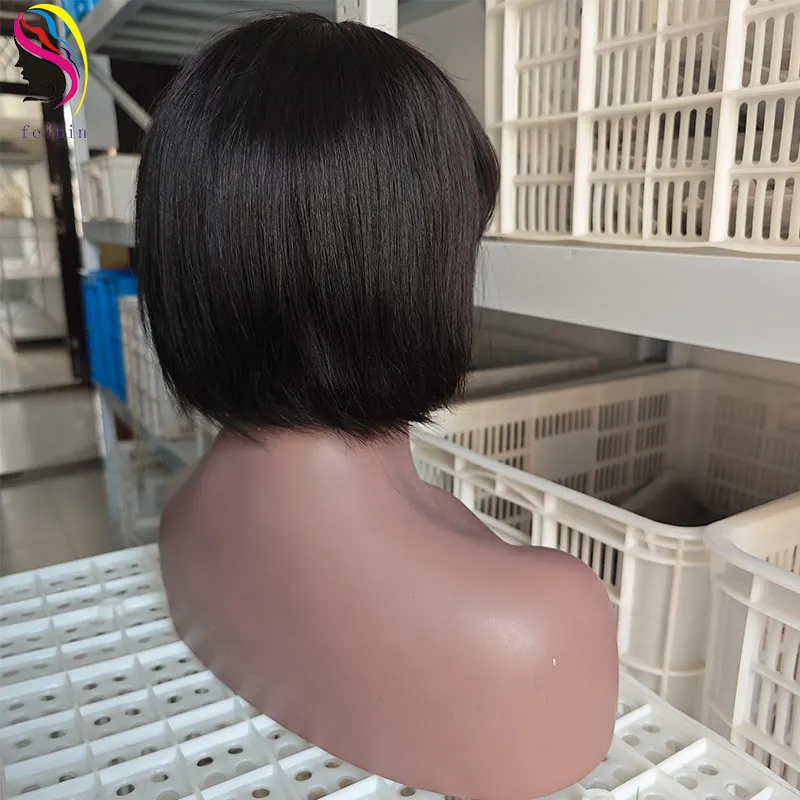 Short bob Machine Made Natural cheap cuticle aligned remy 100% human hair none lace bob wig