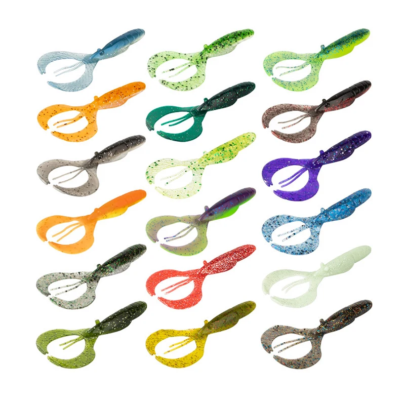 New 75mm 3.5g 19colors 10pcs/bag Artificial Crayfish Soft Bait Saltwater Freshwater Lure Sinking Water