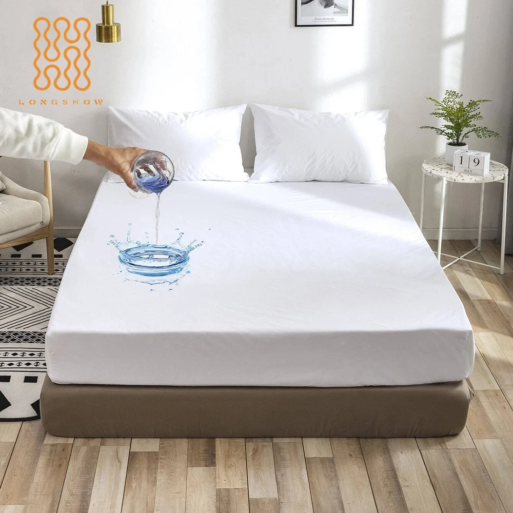 Wholesale 90g microfiber matress protector Soft Breathable waterproof mattress fitted bedsheet