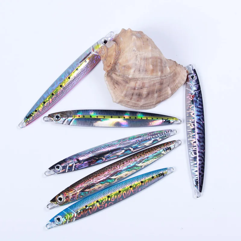 New 40g 60g 80g 100g 120g 150g 200g Vertical Sinking Metal jigs 3D Coating Needle Jigging