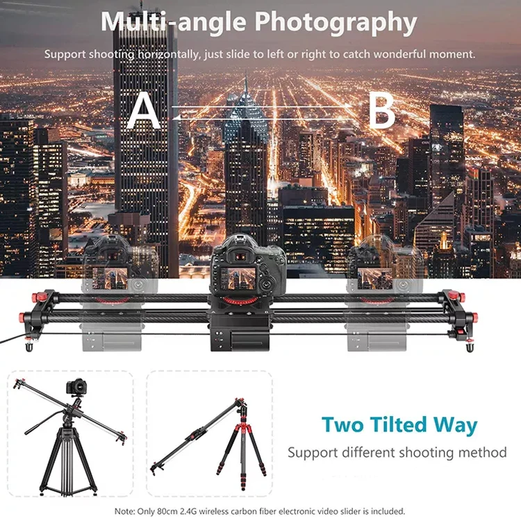 60cm Electric Slider DSLR Camera Slider Shooting Stabilizer Rail For Video Photography Dolly Track Slider