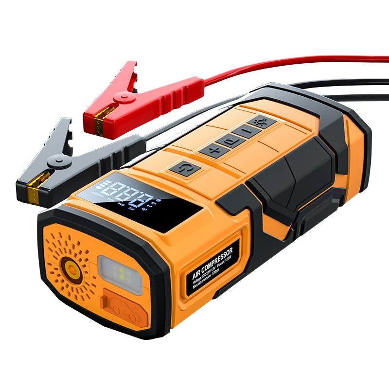 10000mah lithium jump starter with air pump emergency kit 12v rechargeable car jumper battery pack jump starter 4 in 1