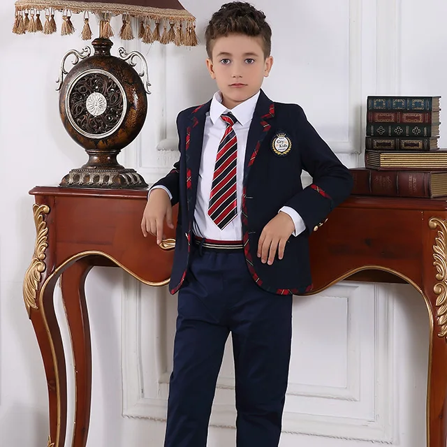 England Style Suits Spring and Autumn Royal Mature Kids Formal Wear Suits Office Design Children Blazer Sets Girls