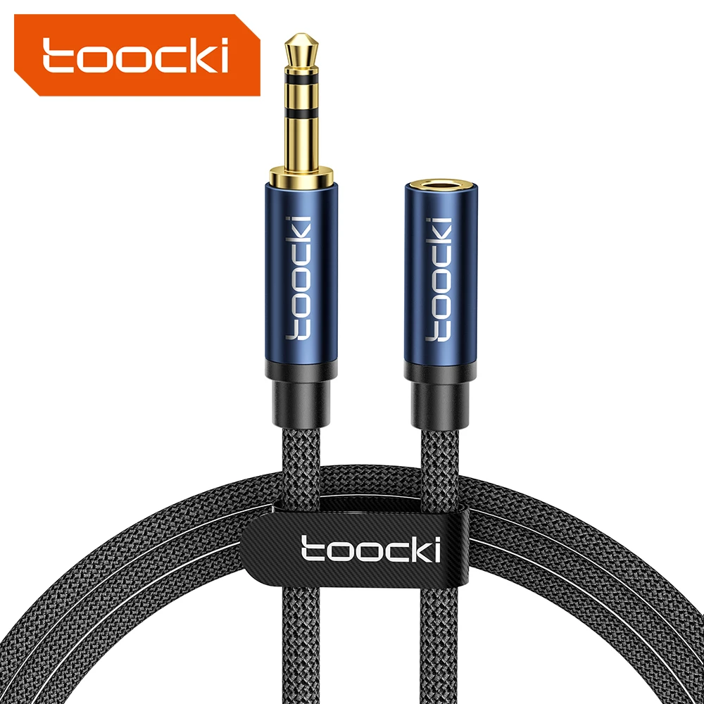 2022 wholesale 3.5mm audio jack with Blue/Black usb male to female cable hifi audio cable