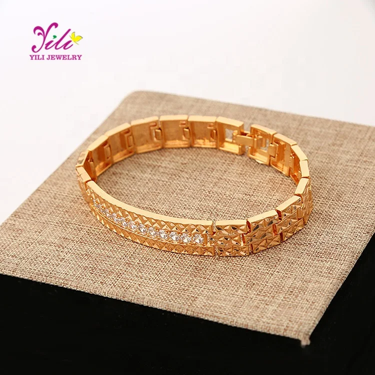 High Quality Fashion 18k Gold Color Yili Jewel Gold Bracelet For Ladies