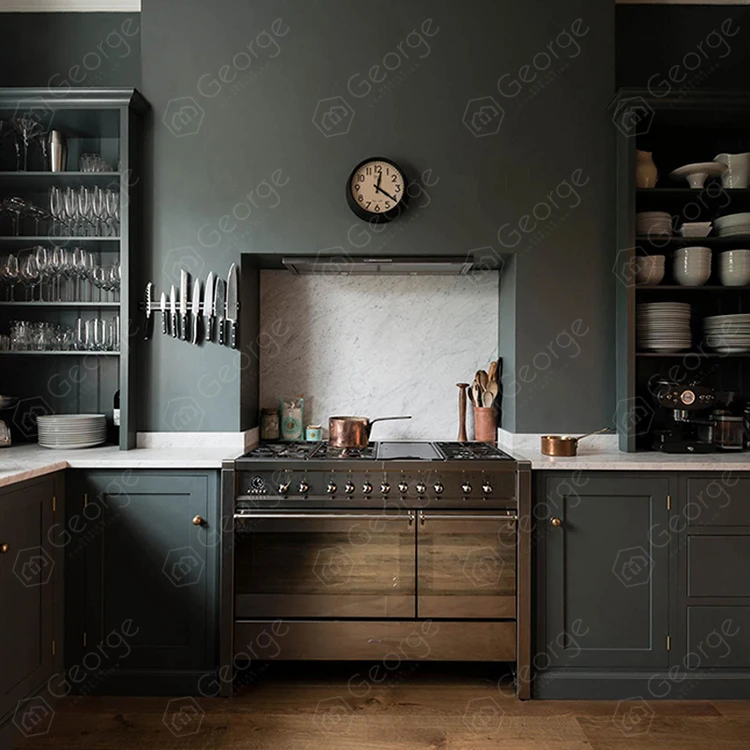  Скандинавском стиле ПВХ HDF кухня дизайн шкафа двойной шарнир двери AK-197