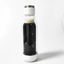 Double Walled Borosilicate  Glass Water Bottles Straight Pre-drilled Snow Globe Mugs Glitter Cups