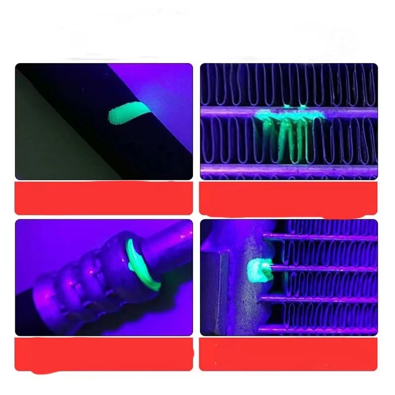 4PCS Fluorescent Leak Detection tool sets refrigeration Oil leakage detector with Flashlight  goggles