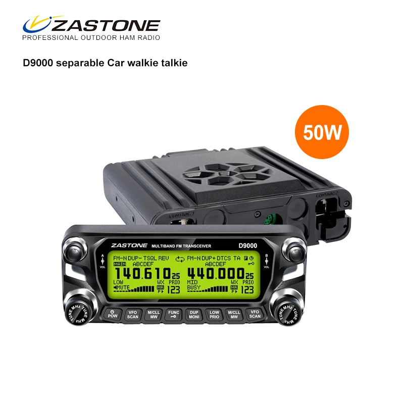 Новинка ZASTONE D9000 50 Вт Автомобильная рация Авторадио двухдиапазонный автомобильный радиоприемник с экраном мобильный двухсторонний раздельная панель