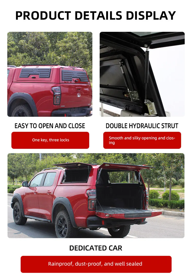 Steel Canopy Hardtop Cap for Ram 1500 Toyota Hilux Land Cruiser 2004 Canopy Pickup Hardtop Tonneau for Ranger Tacoma Pickup