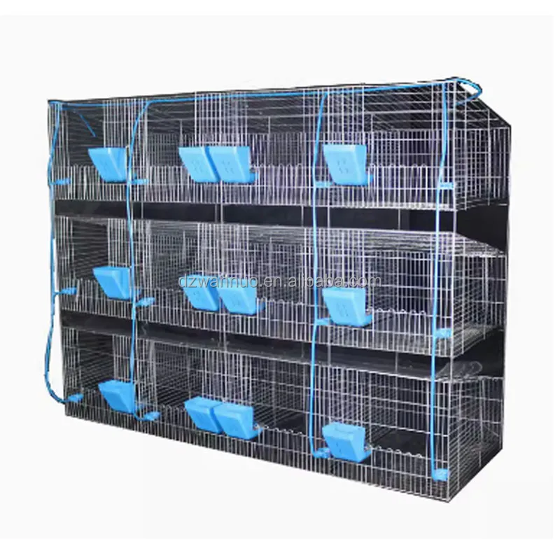 Commercial rabbit farm hot dip galvanized wire 3 tiers 12 door rabbit cage layer automatic rabbit breeding cages in kenya farm