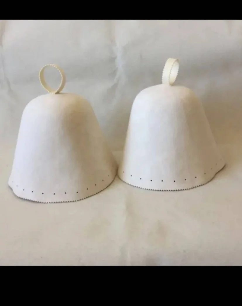 Custom wholesale high quality White seamless 100% merino wool felt cap for Russian Banya Sauna