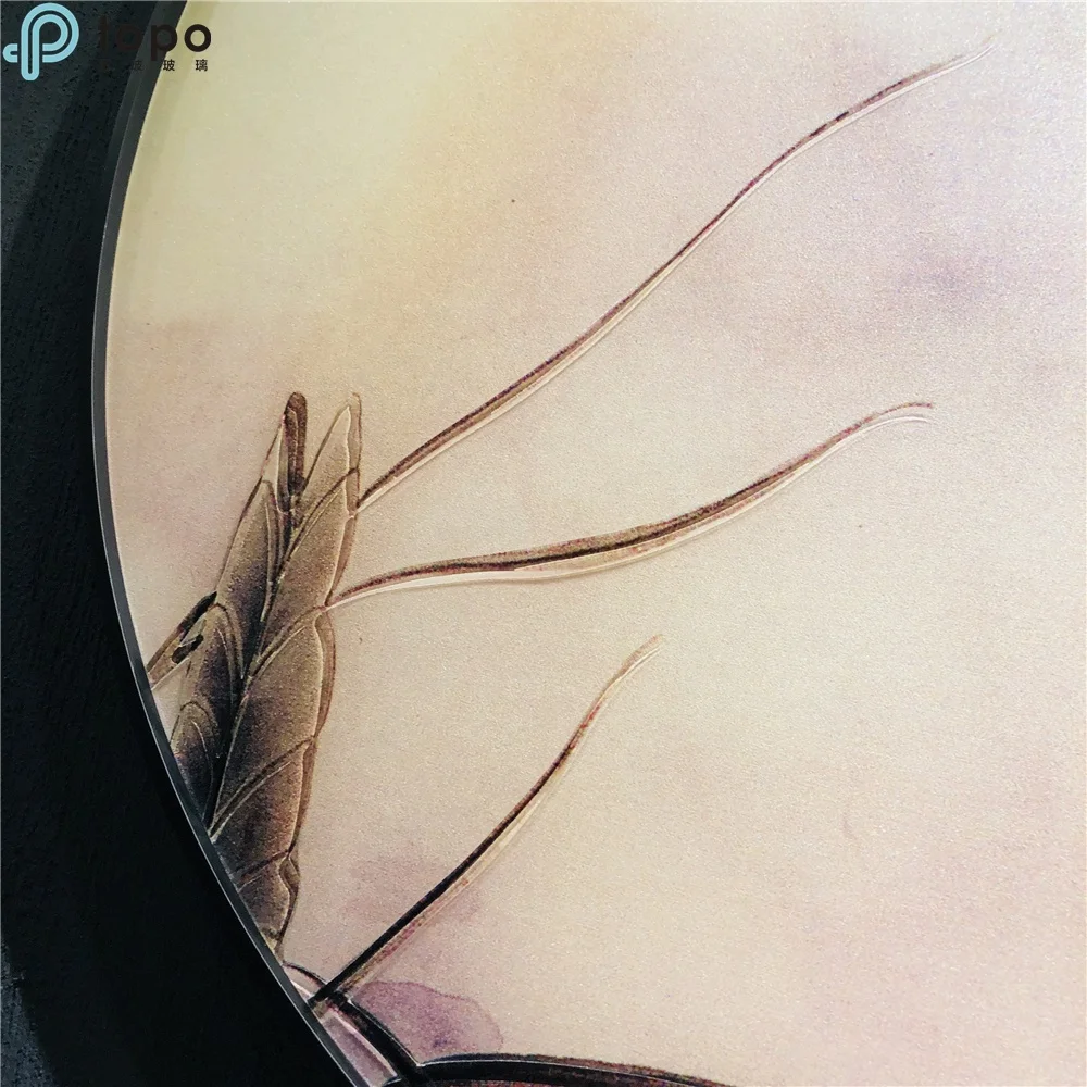 
Home Decor H800mm*800mm Hanging Wall Modern Art Flower Glass Painting (MR-YB6-2013) 