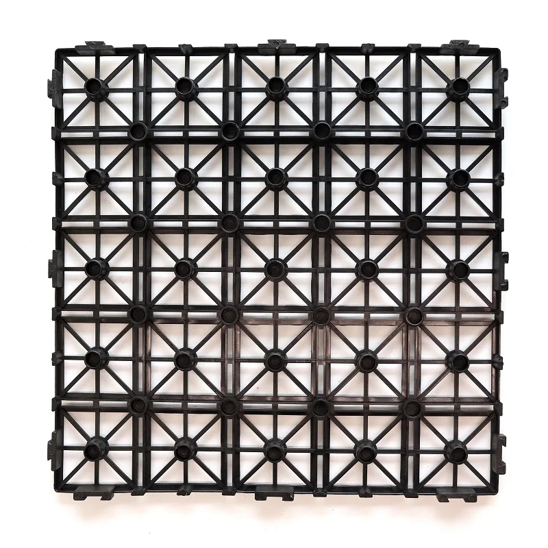 
Interlocking snap-in easy click lock recycled plastic floor underlay for composite wood plastic wpc deck tiles 