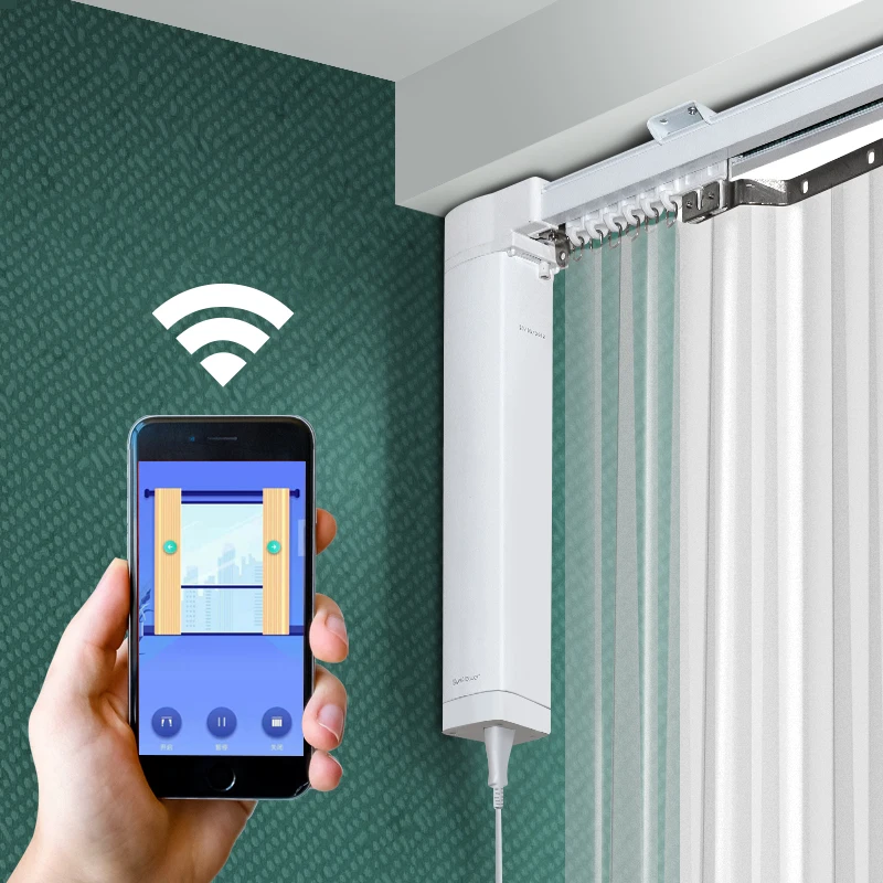 Factory sale Tuya Smart Home Electric Motorized Curtain System super quiet Ceiling Aluminium Smart Curtain Track Rail
