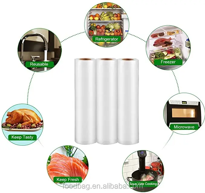Embossed Vacuum Sealer Plastic Preservation Bag Food Preservation Box Packaging Sealed Bag