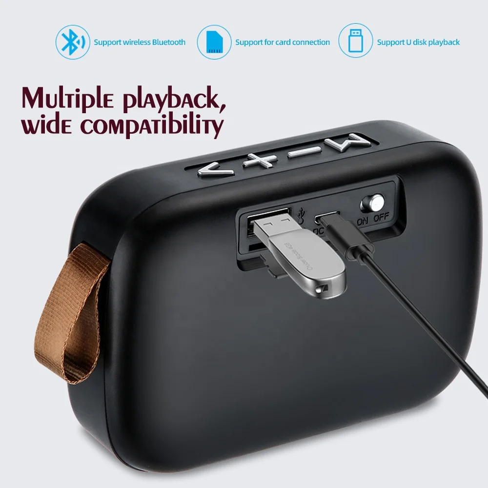Retro Mini Gift Subwoofers Fabric Portable Audio Wireless Speaker Support FM TF USB Flash Drive Portable Outdoor Stereo Speaker