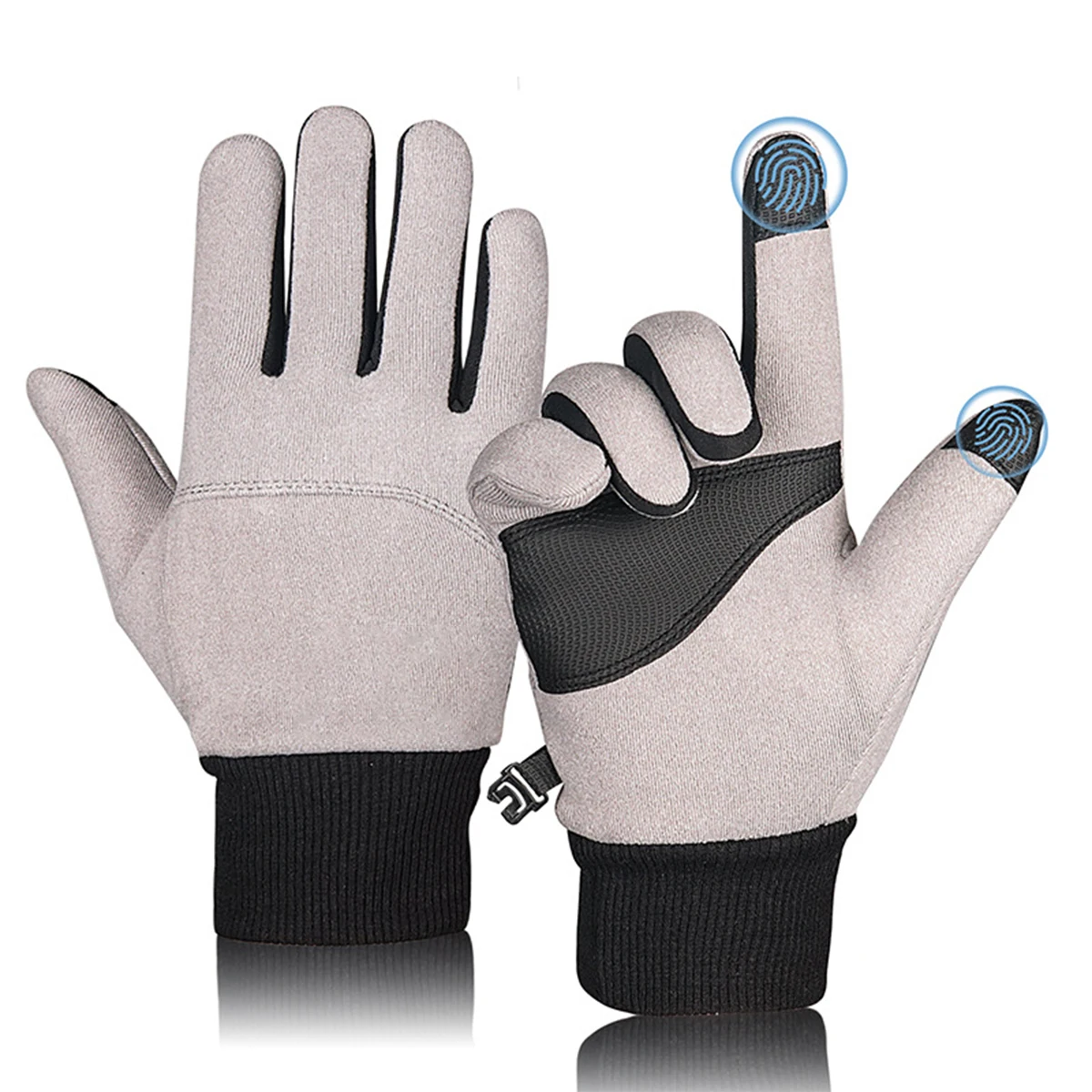 Outdoor sports warm gloves windproof plush thickened fitness anti-skid driving touch screen riding all-finger gloves