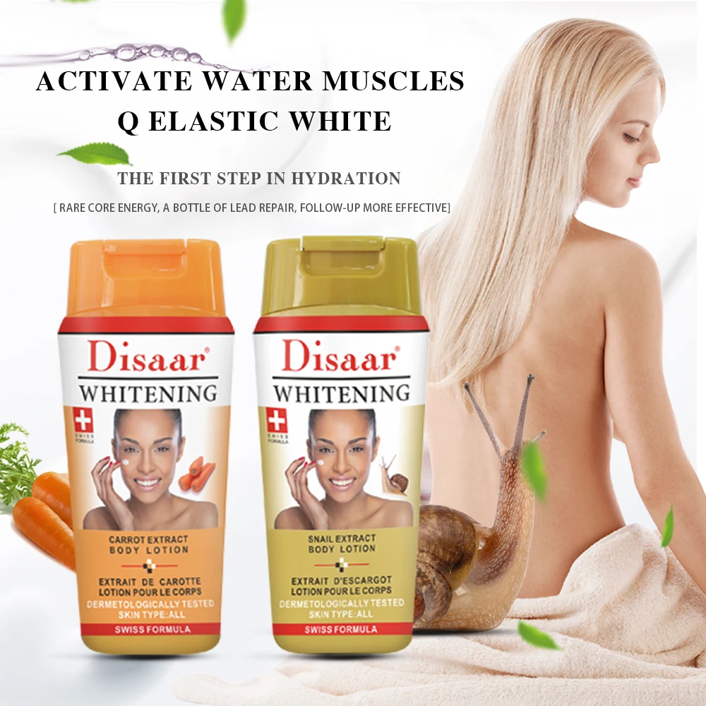 
250ml Natural Skin Care with Carrot Snail Extract Moisturizing Body Cream Skin Whitening Body Lotion 