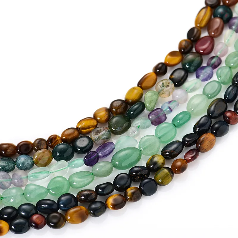 Irregular Shape Smooth Precious Gem Stone Beads Lavender Amethyst Rose Quartz aquamarine prehnite Stone Beads Accessories