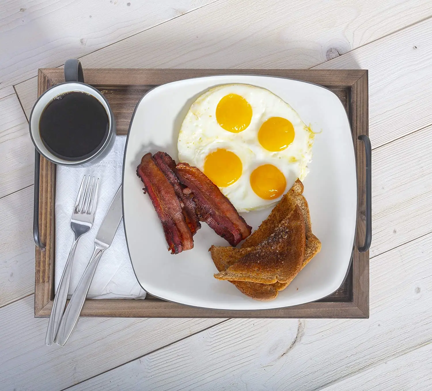 
Nesting Wooden Board with Metal Handles | Stylish Farmhouse Decor Serving Platters 