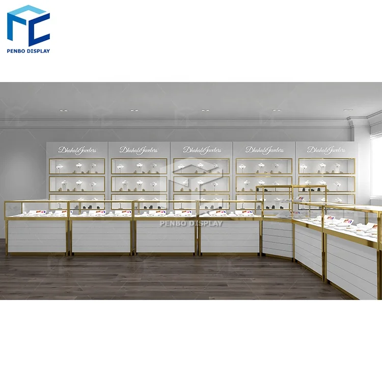Jewelry Stores showcase luxury jewellery display Jewelry Shooroom Decoration Gold Jewellery Shop Interior Design