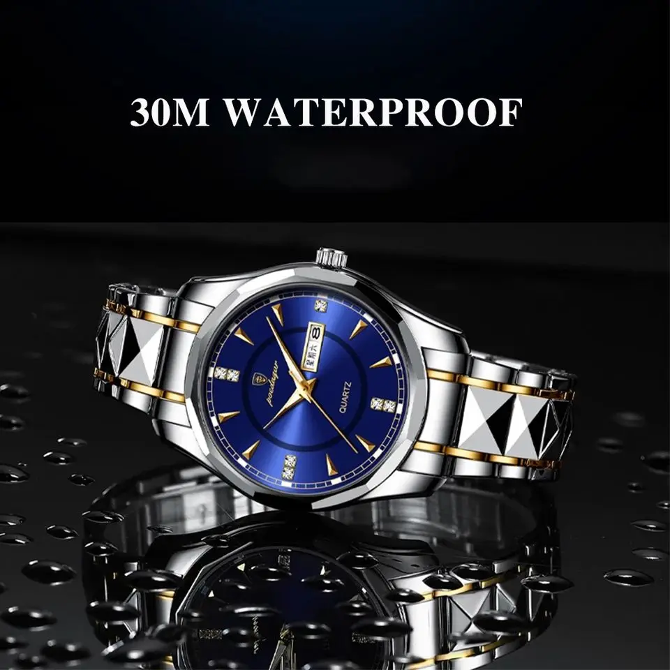 Часы наручные Relojes Мужские кварцевые модные брендовые Роскошные водонепроницаемые из нержавеющей стали