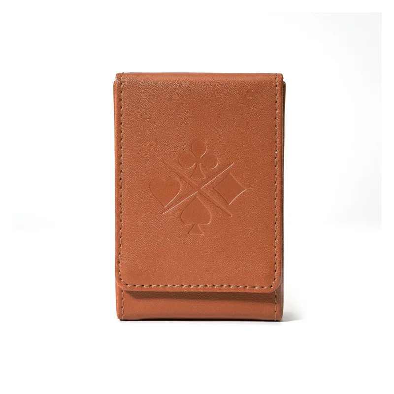 Custom Card Holder Genuine Leather PU Poker Holder Playing Card Case