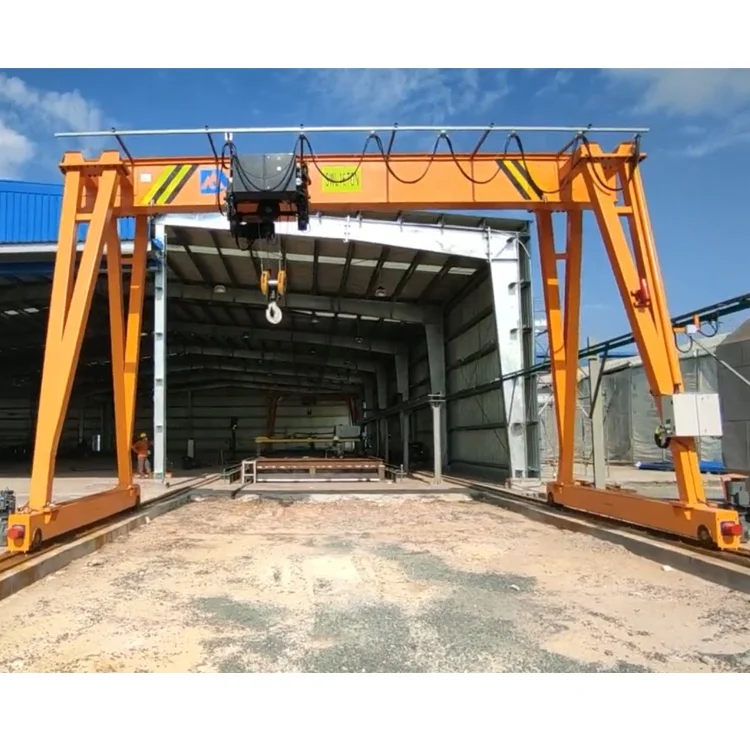 10 ton 16  Europe style single girder beam 12.5  15 ton gantry crane overhead EOT crane  in Seaside workshop