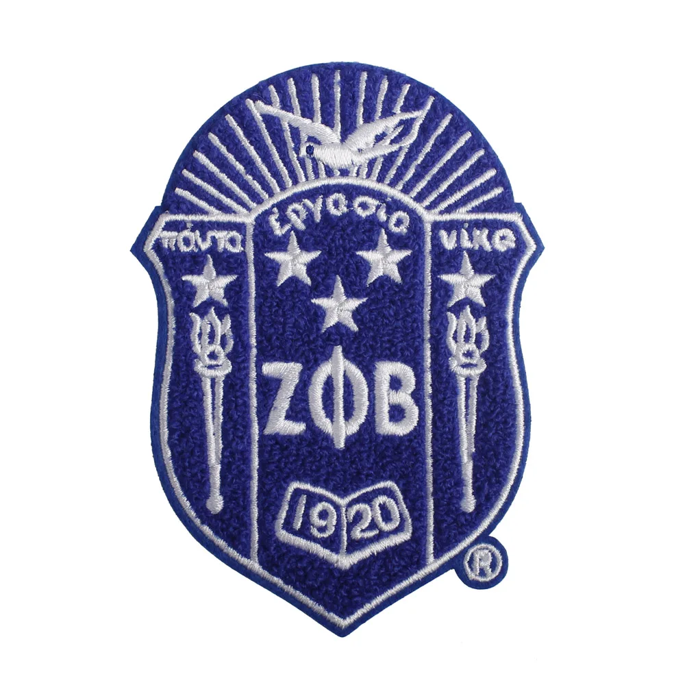 Custom Embroidered Patches Iron On Greek Letter Heat Transfer Sticker For Clothing