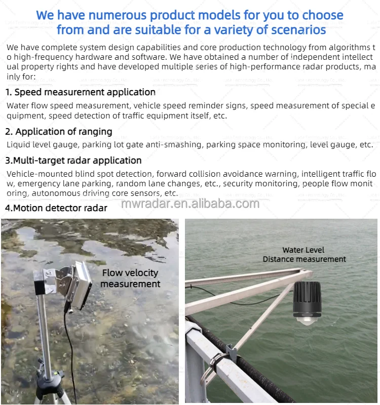RS485 Radar level meter 120ghz 0.1~20m detection distance High accuracy radar Water level meter Ranging radar Modbus protocol