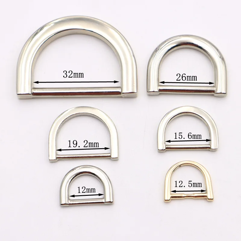 Bag Screw Open D Ring Gold Square Flat Removable Spring d Rings for Handbags