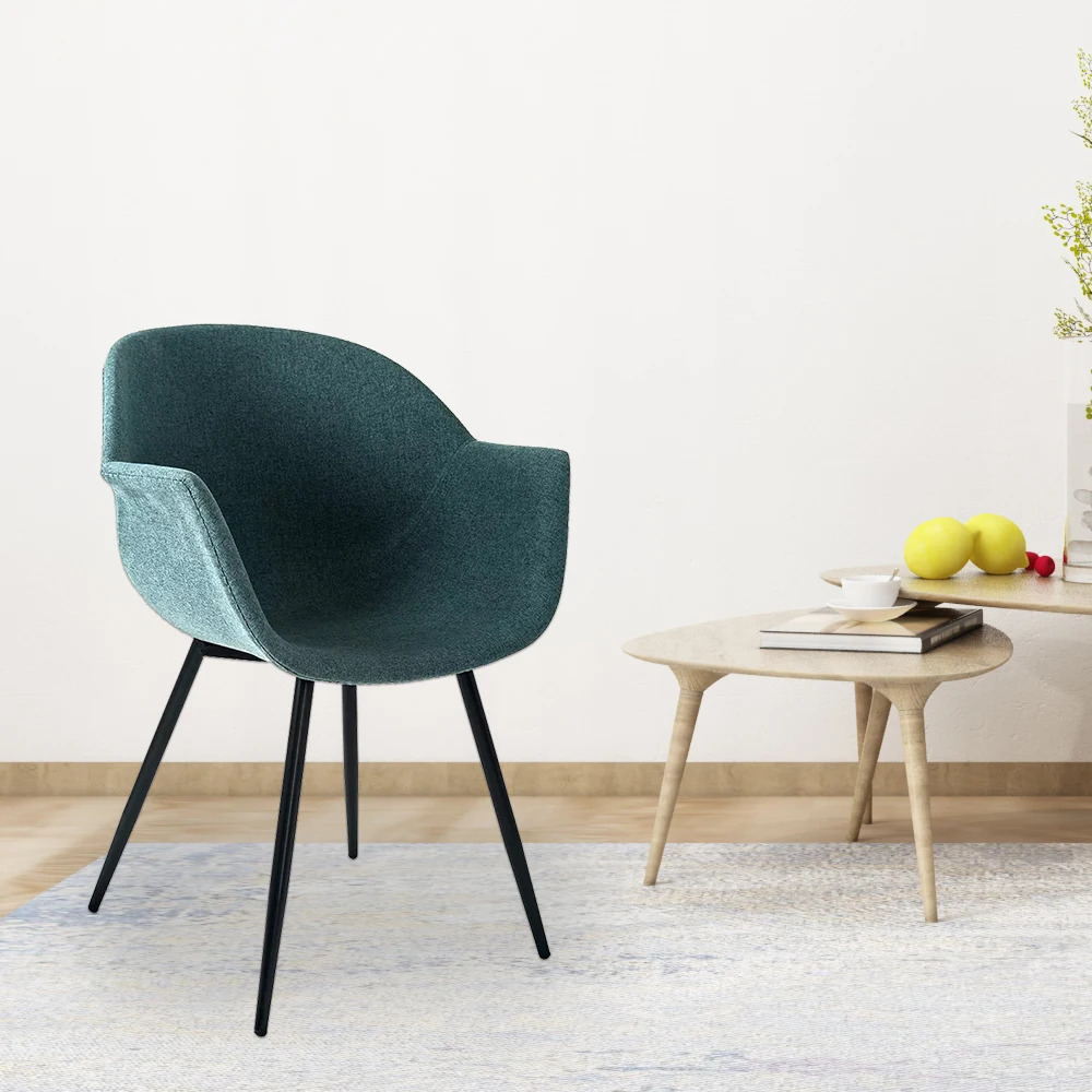nordic modern chair sillas comedor fabric restaurant dining chair with metal legs