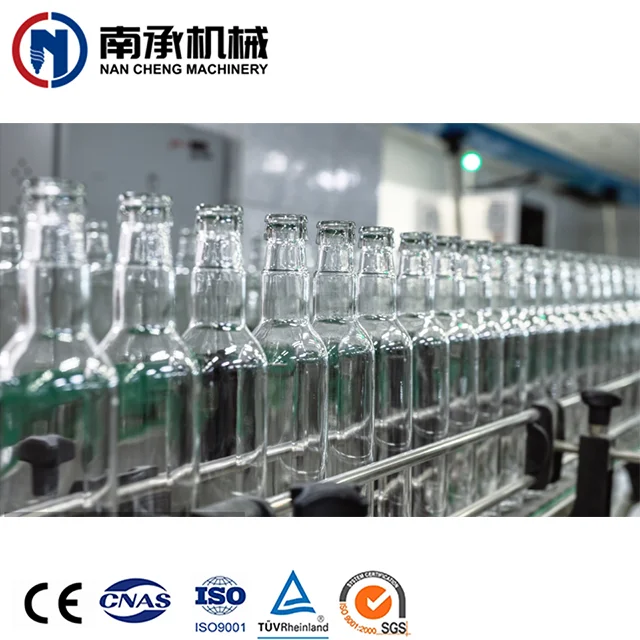 complete line factory automatic spirits filling and capping machine glass bottle vodka whiskey bottling line