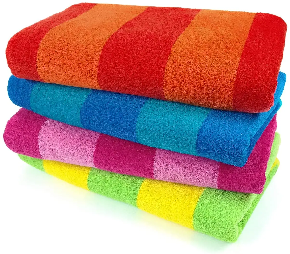 100% Cotton Velour Striped Beach & Pool Towel